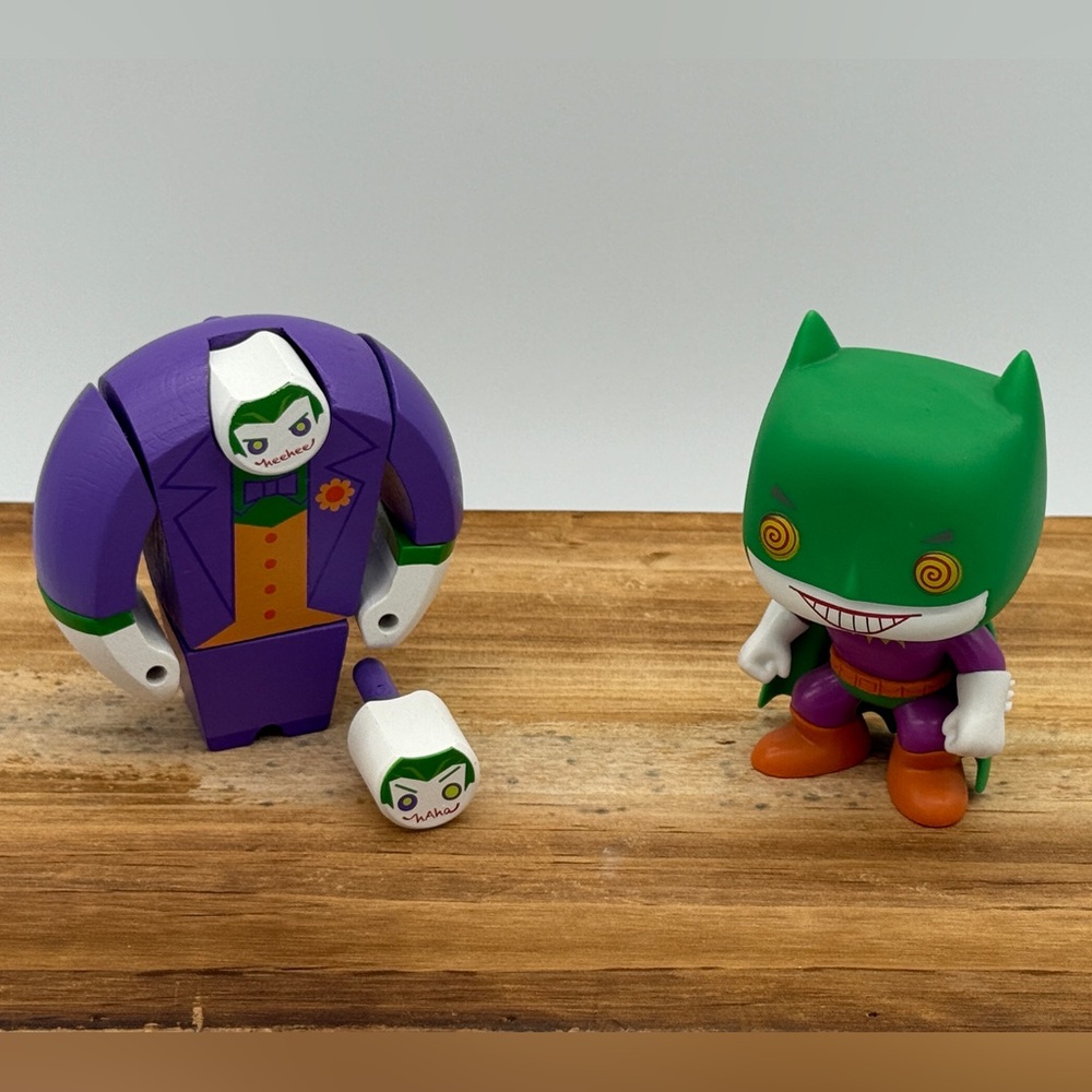 DC Comics Joker/Batman Funko Figure and Articulated Wooden Joker